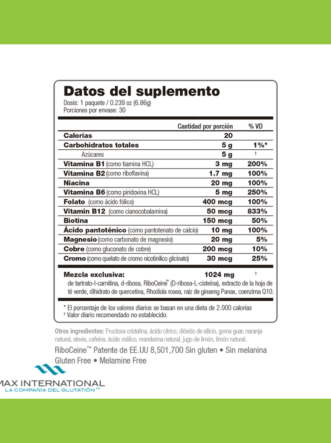 MaxATP - Datos del suplemento